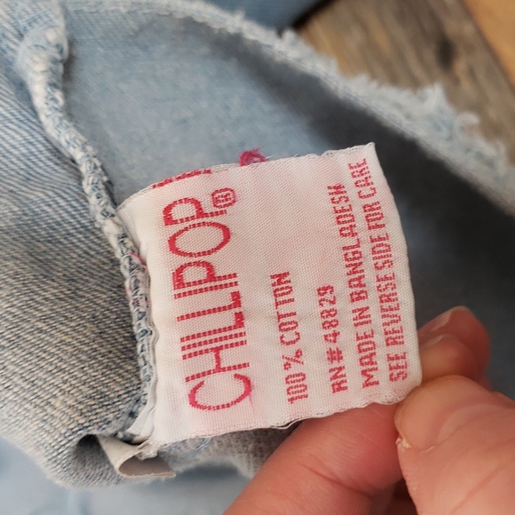 Chillipop Light Wash Denim Jacket with Fringe and Frayed Hem, Size 14/16 - Picture 6 of 6